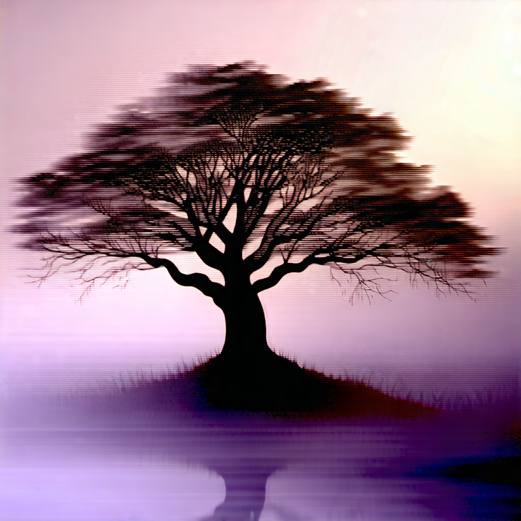 Nature Digital Illustration: (ancient:1.49) Tree In Misty Environment With Large Tree
