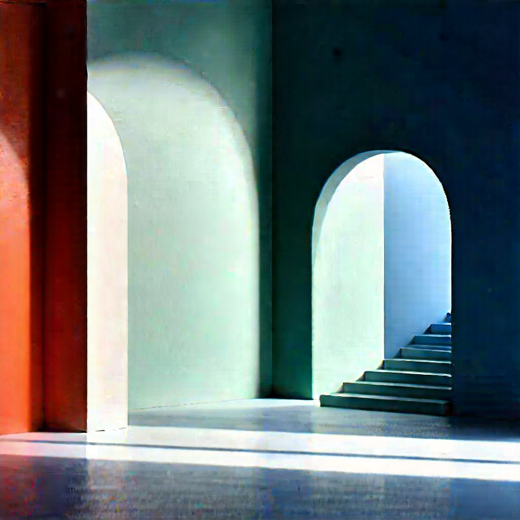 Abstract Matte Painting: Minimalist design with color block