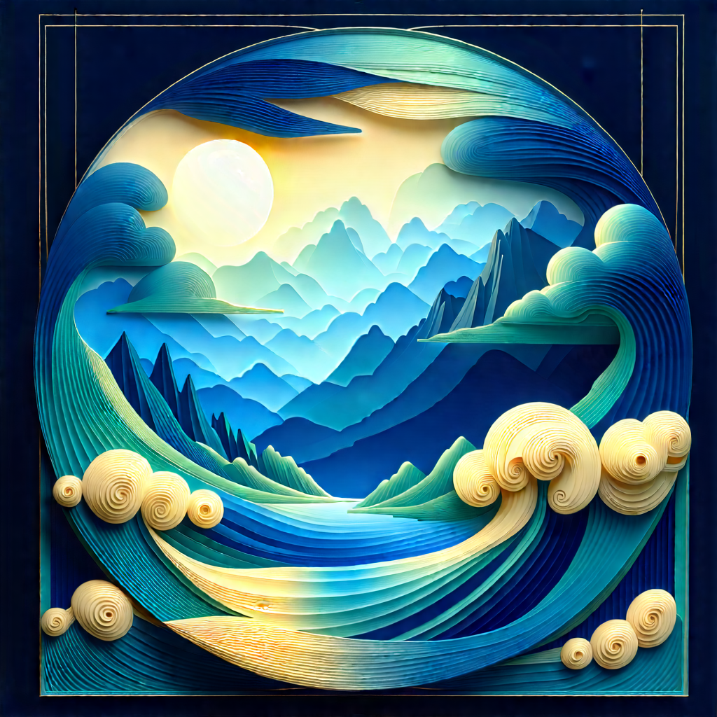 Abstract Art Nouveau Style: Abstract interpretation of weather patterns