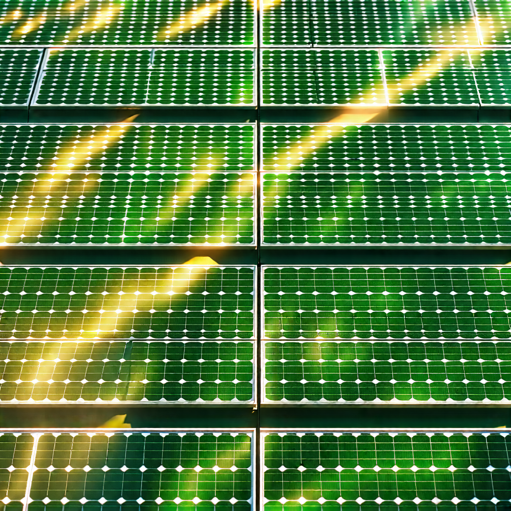 Tech Aerial Photography: Solar Panel With Laser Scanning With Large, Green