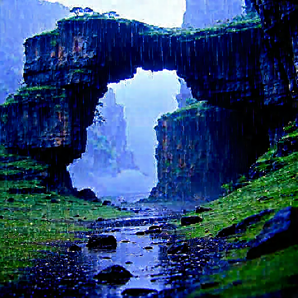 Nature Matte Painting: Natural arch in rainy season