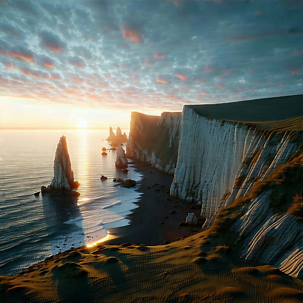 Nature Cinema 4d: Coastal Cliff During Sunset With Beautiful Sunset