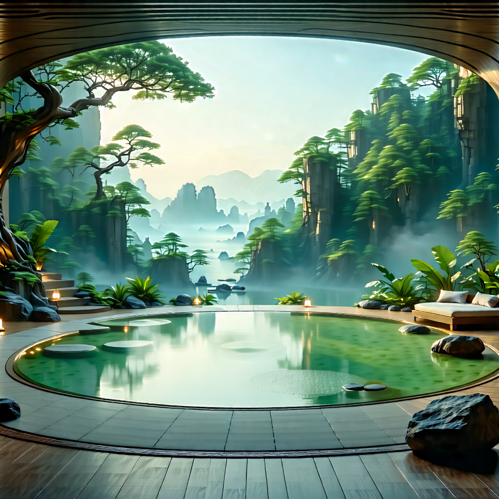 Lifestyle Digital Art: Wellness Scene With Meditation Space With Computer-generated (cgi)