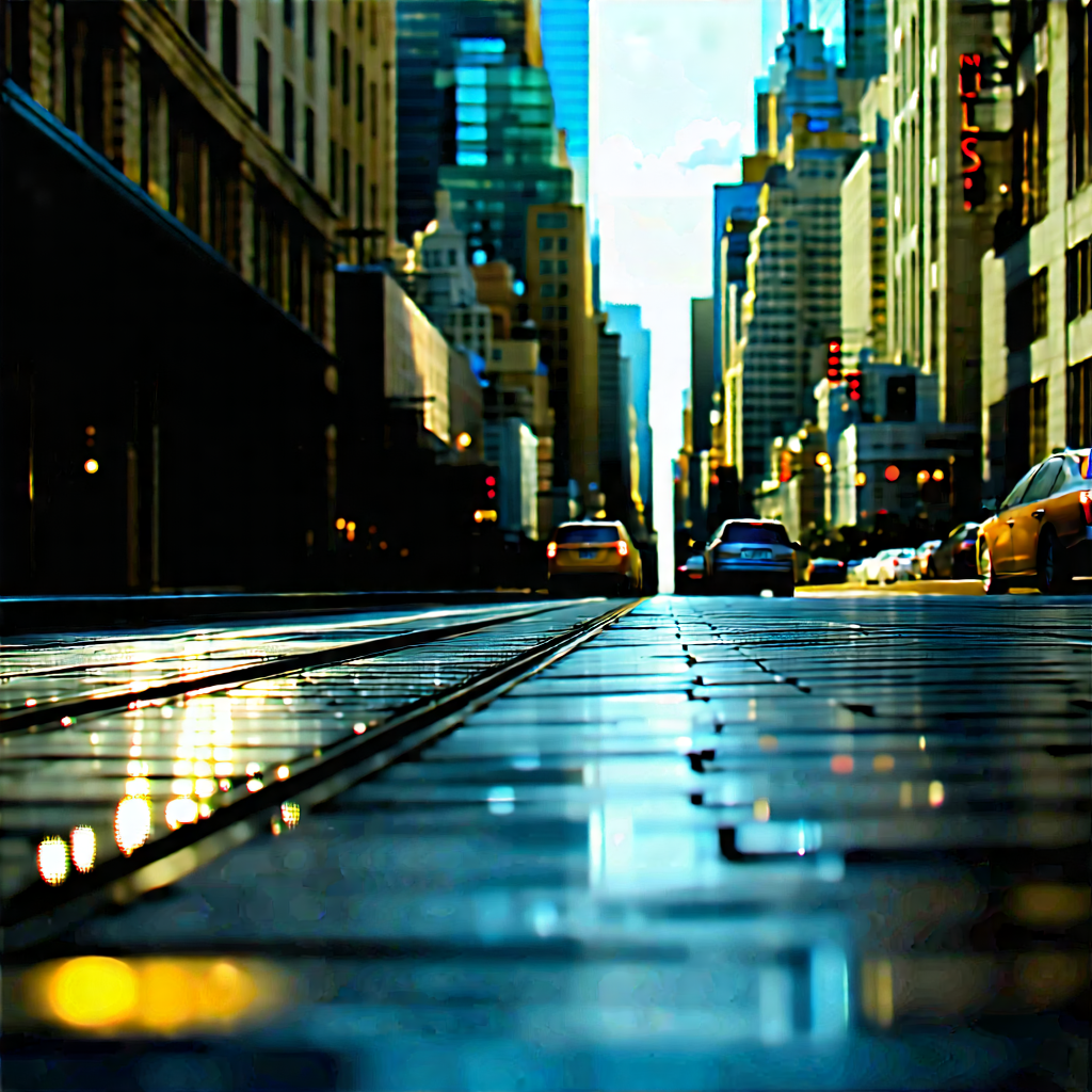 Urban Tilt-shift Photography: City Subway In Arts District With Busy City