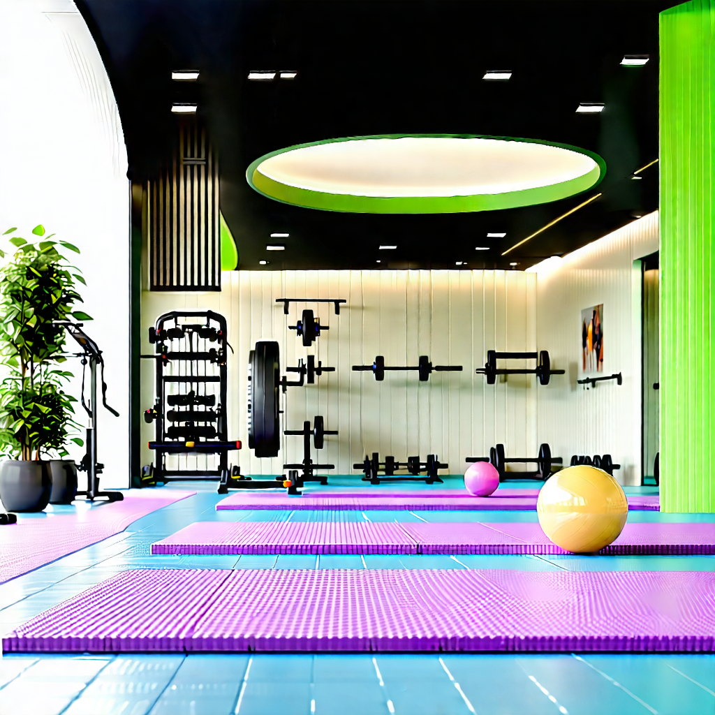 Lifestyle 3d Render: Wellness Scene With Fitness Equipment With Image, There