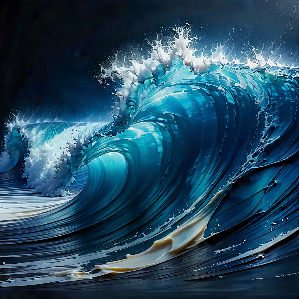Abstract Concept Art: Abstract Interpretation Of Wave Motion With Large Wave