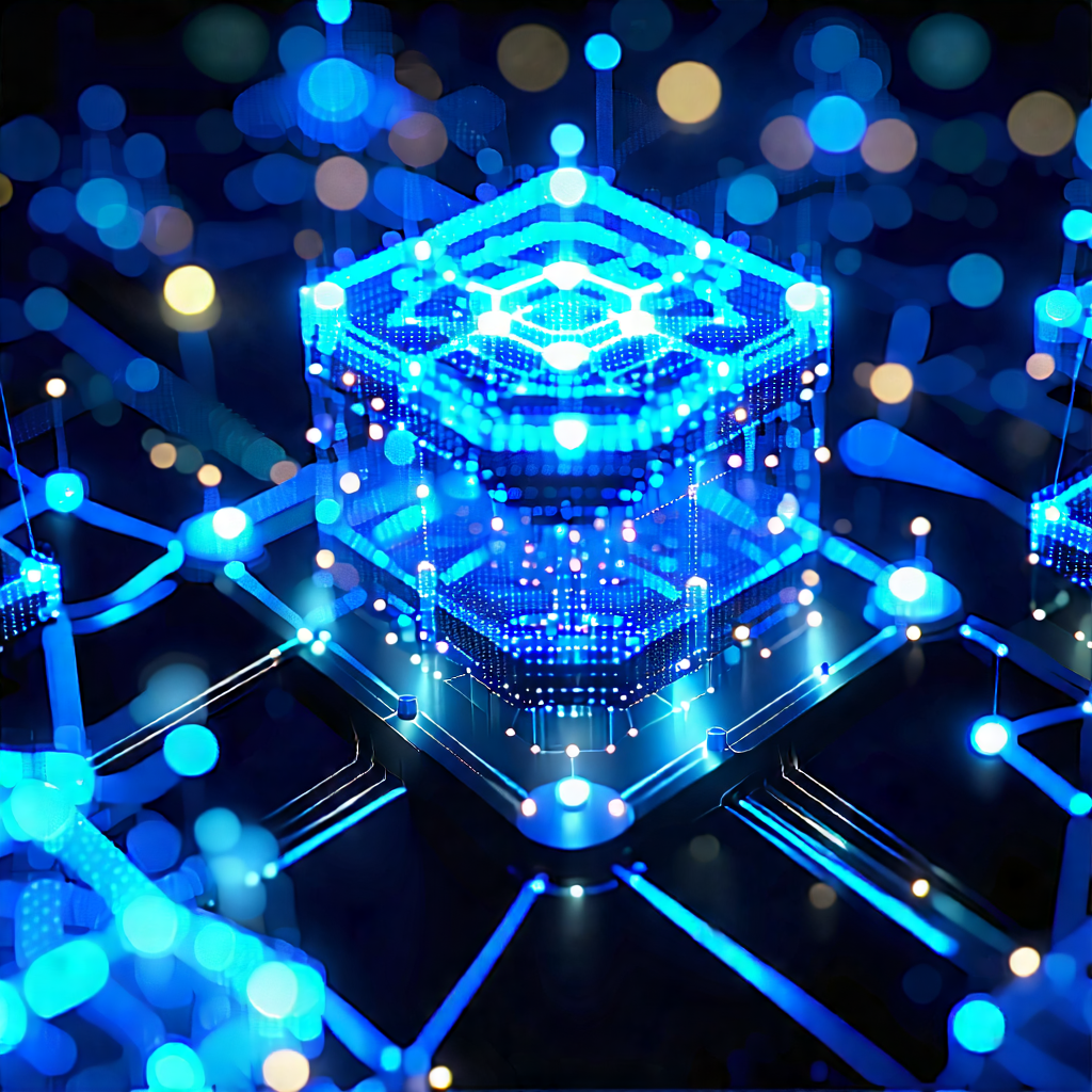 Tech Blender Artwork: Blockchain Network Visualization With Image, There