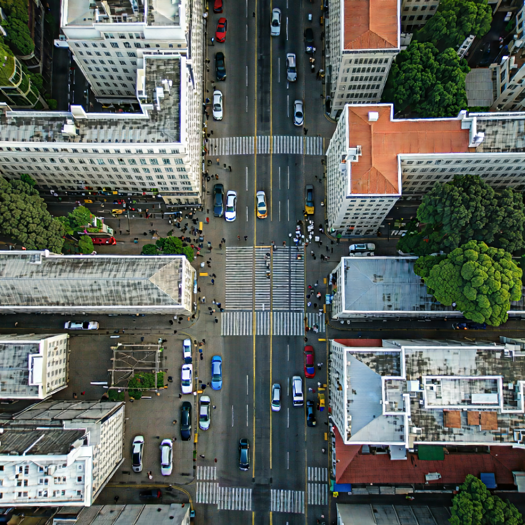 Urban Commercial Photography: Aerial view of cultural district