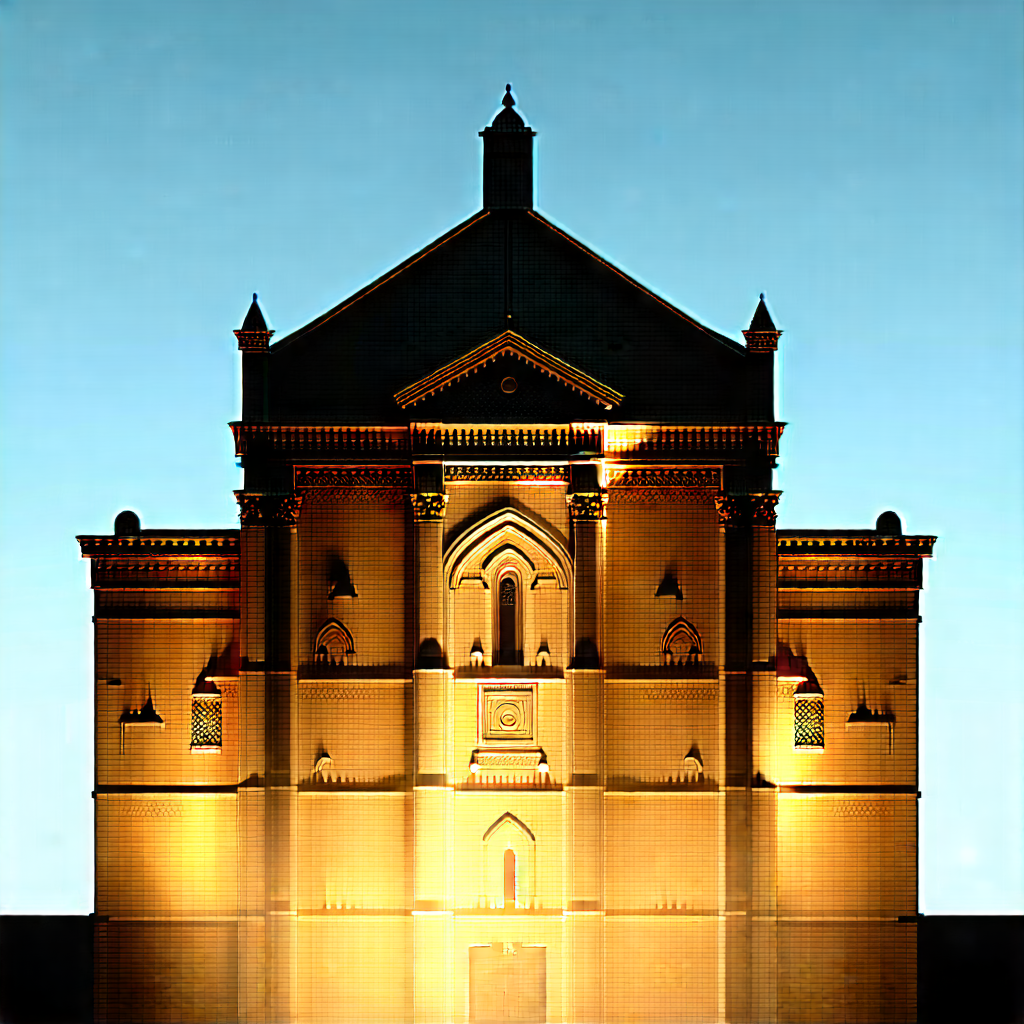 Urban Geometric Design: Historic (building:1.37) with dramatic (lighting:1.19)