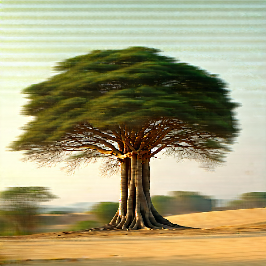 Nature Professional Photography: (ancient:1.48) Tree In Dry Season With Large Tree
