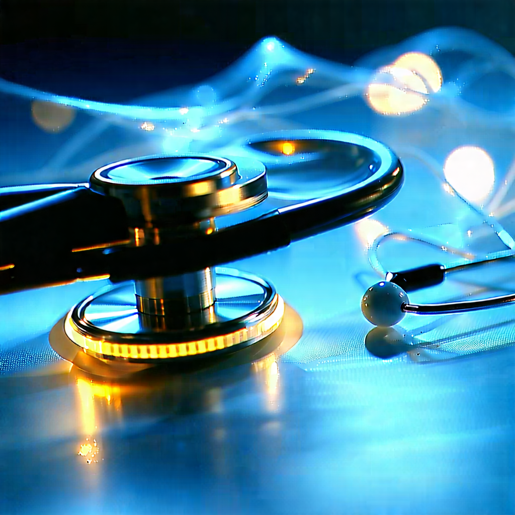 Tech Commercial Photography: Innovative Medical Technology Design With Stethoscope Placed