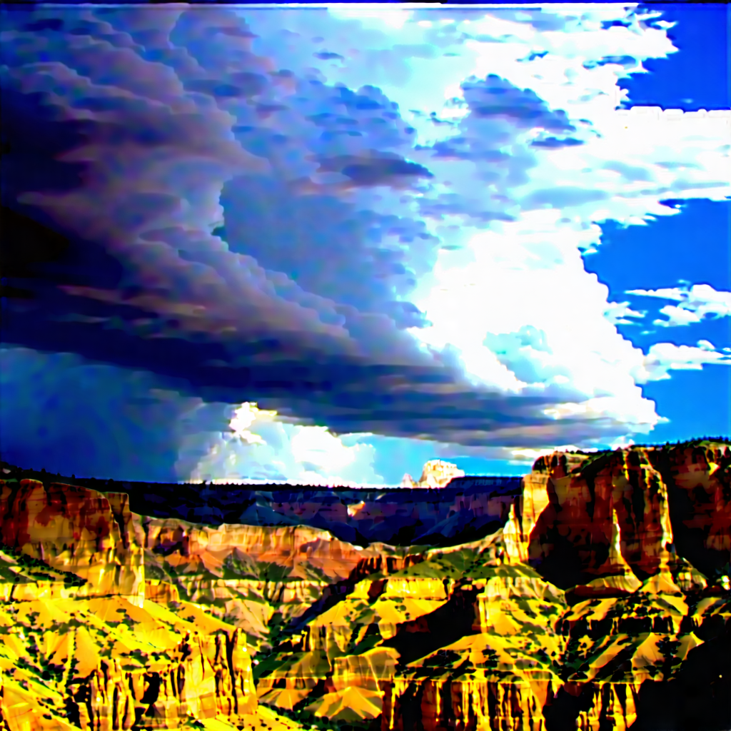 Nature Stock Photography: Dramatic Clouds Over Canyon Floor With Beautiful Landscape