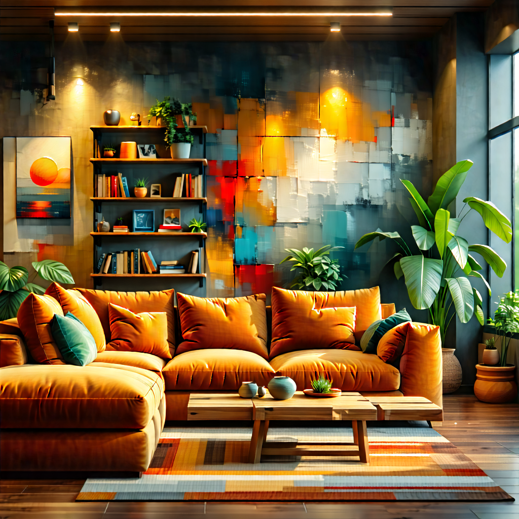 Lifestyle Abstract Design: Cozy Living Room With Organized Space With Cozy Living