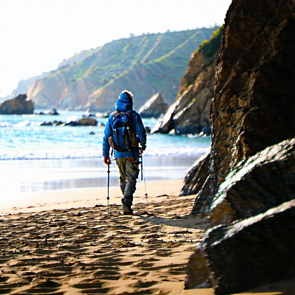 Lifestyle Editorial Photography: Hiking in beach