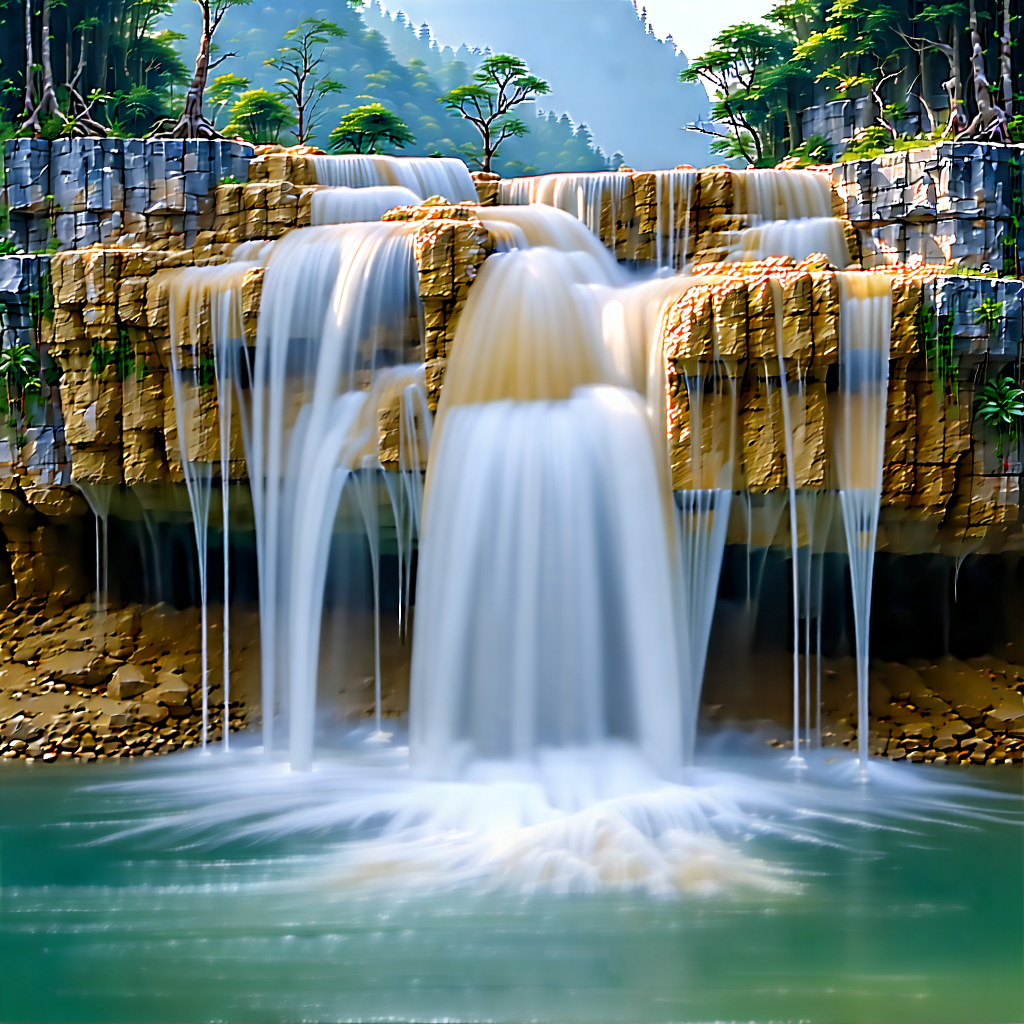 Nature Long Exposure Photography: Waterfall In Dry Season With Beautiful Waterfall