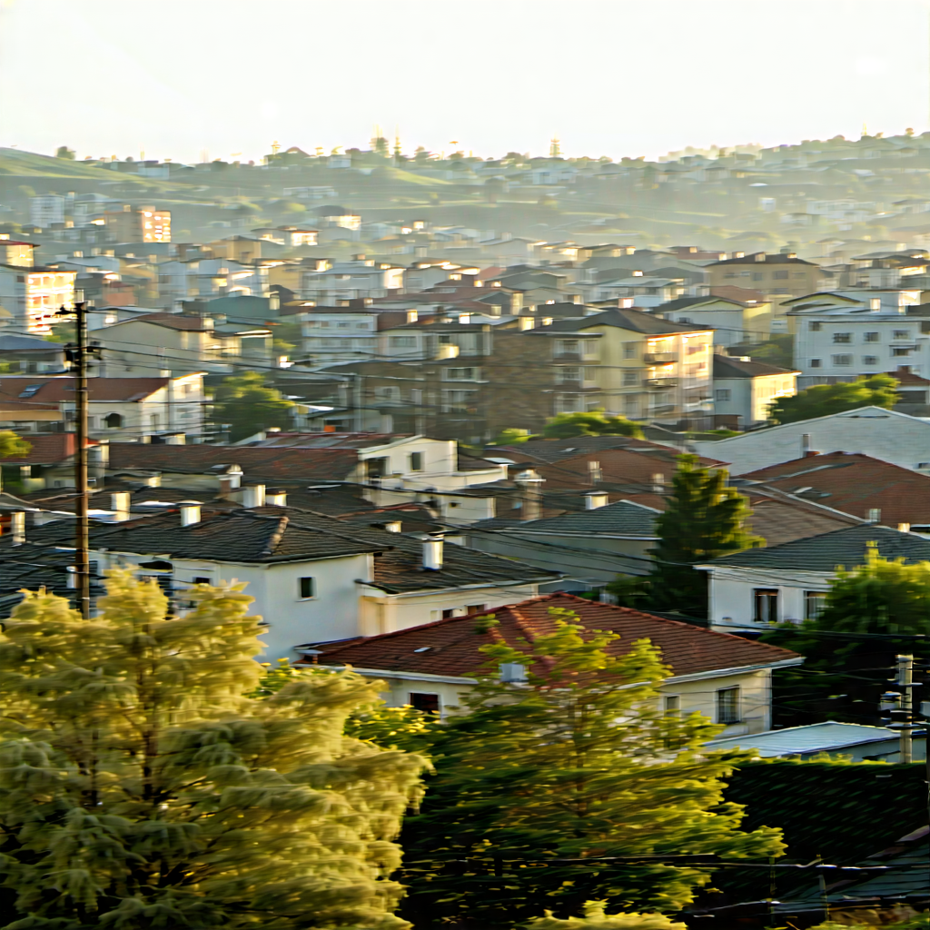 Urban Hdr Photography: Cityscape of small town during midday