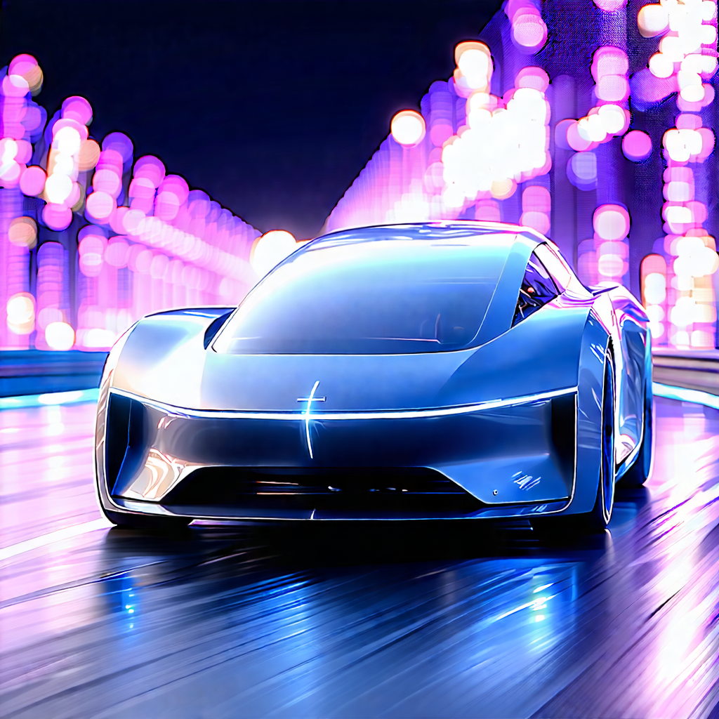 Tech Digital Illustration: Innovative Electric Vehicle Design With Sleek, Futuristic