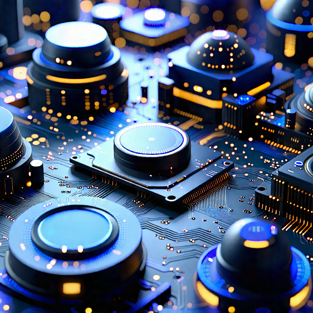 Tech Flat Design: Close-up of sensor array