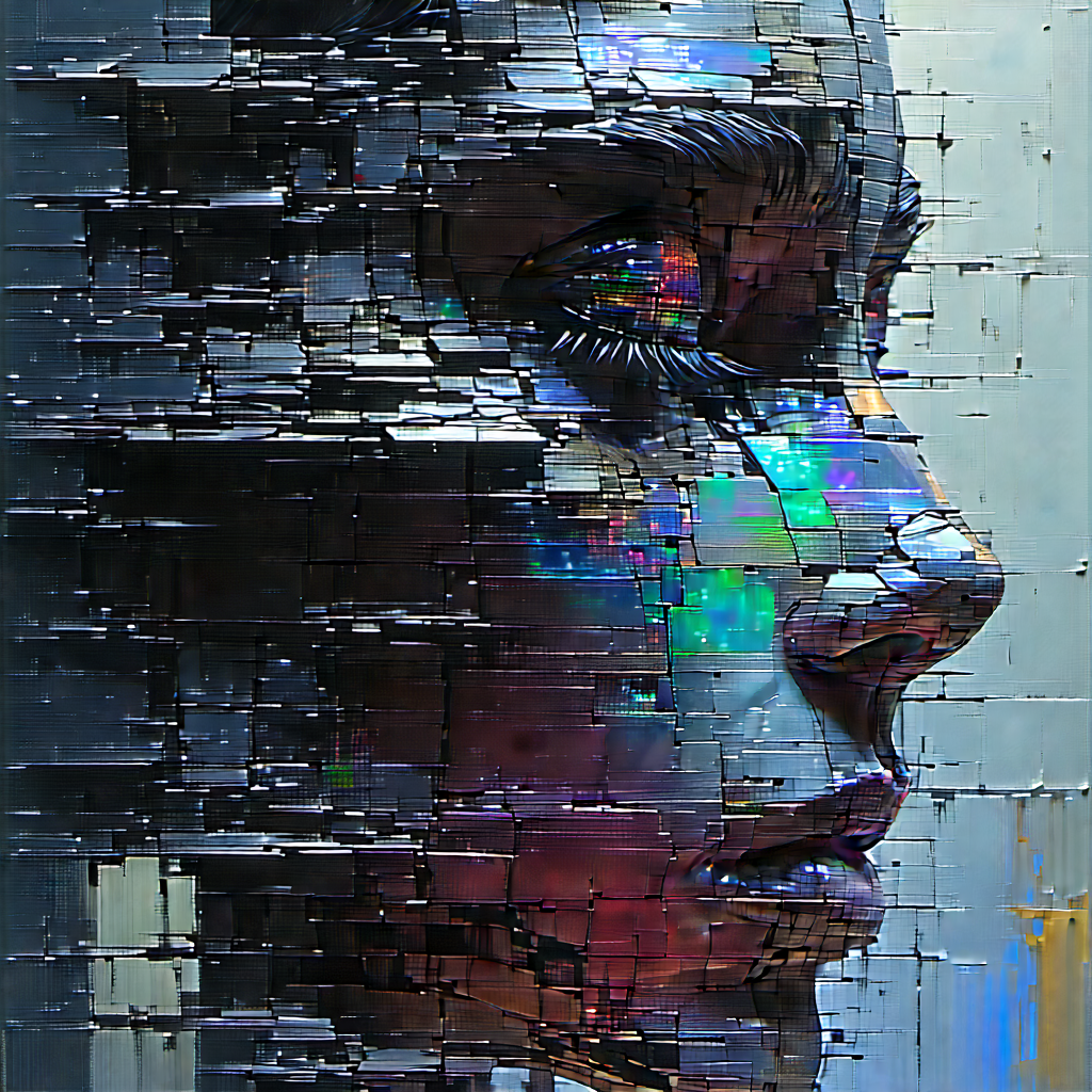 Abstract Glitch Art: Decay represented through fragmented forms