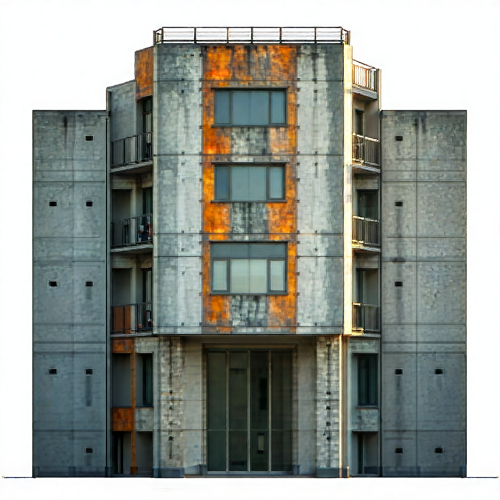 Urban Etching: Urban loft with artistic facade