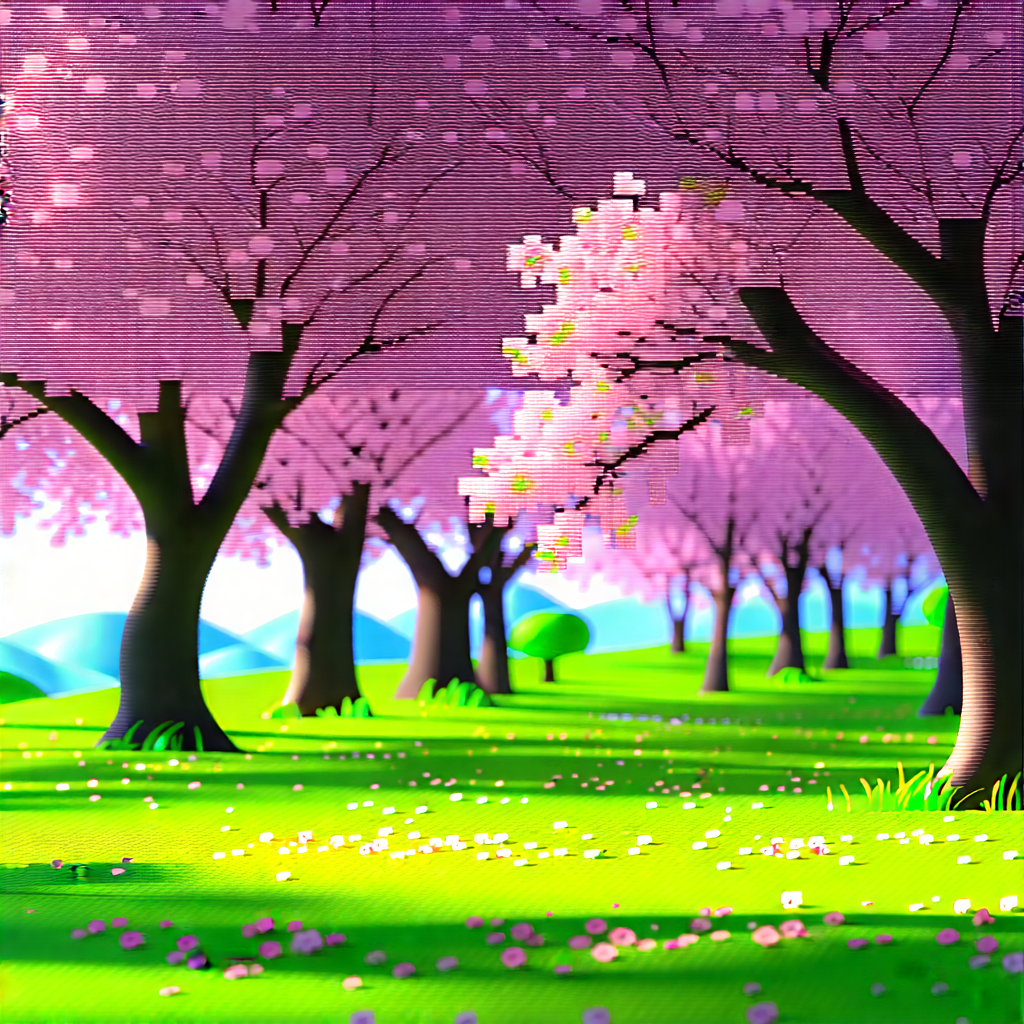 Nature Hdr Photography: Cherry Blossoms In Sunlit Clearing With Image, There