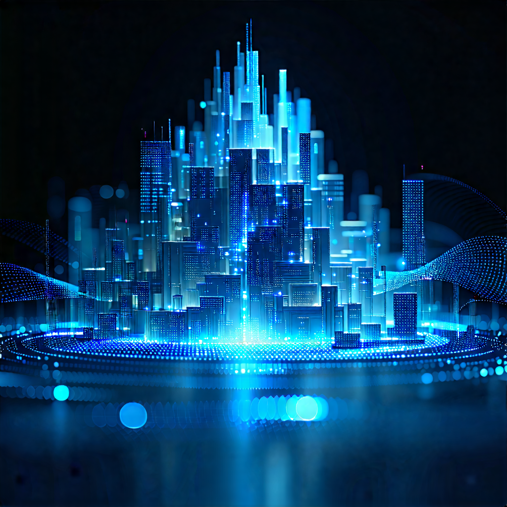 Tech Stock Photography: Artificial Intelligence Visualization With Futuristic Cityscape