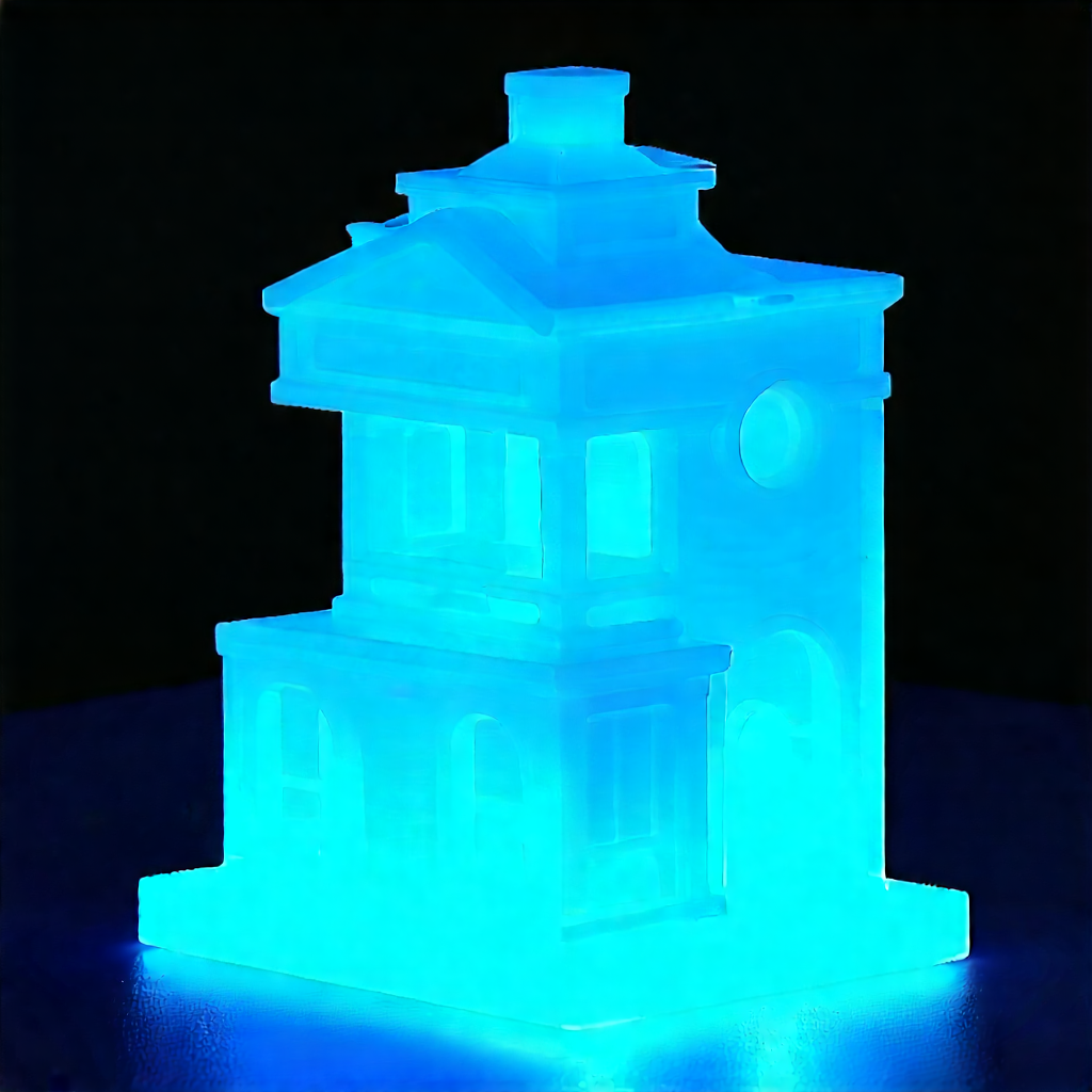 Tech Pencil Sketch: 3d printer with blue light (glow:1.15)