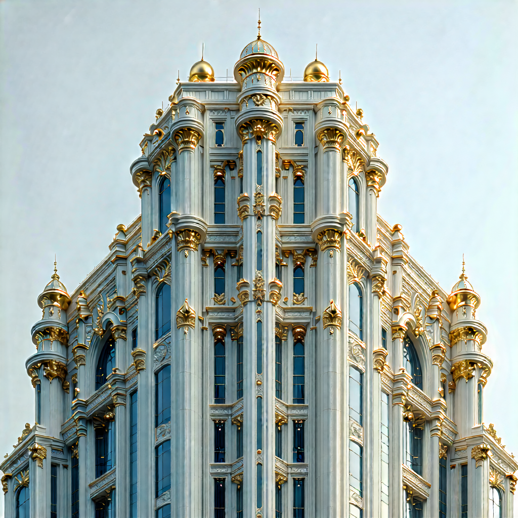 Urban Stock Photography: Skyscraper With Ornate Details With Large, Ornate