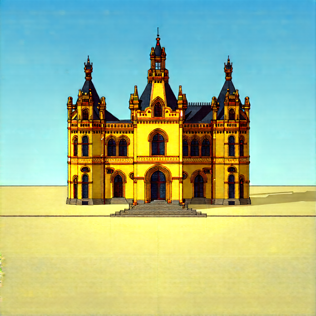 Urban Drone Photography: Historic Building With Ornate Details With Drawing Large,