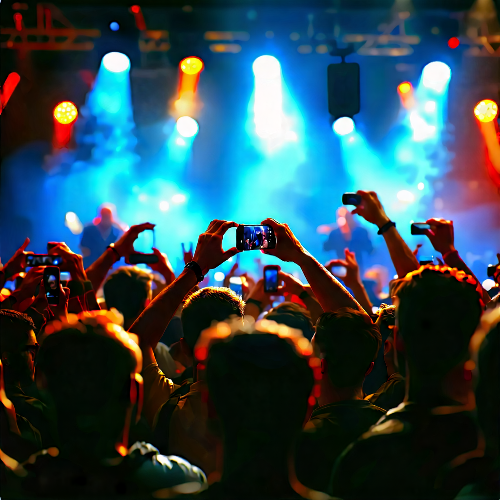 Urban Digital Art: Urban outdoor concert scene