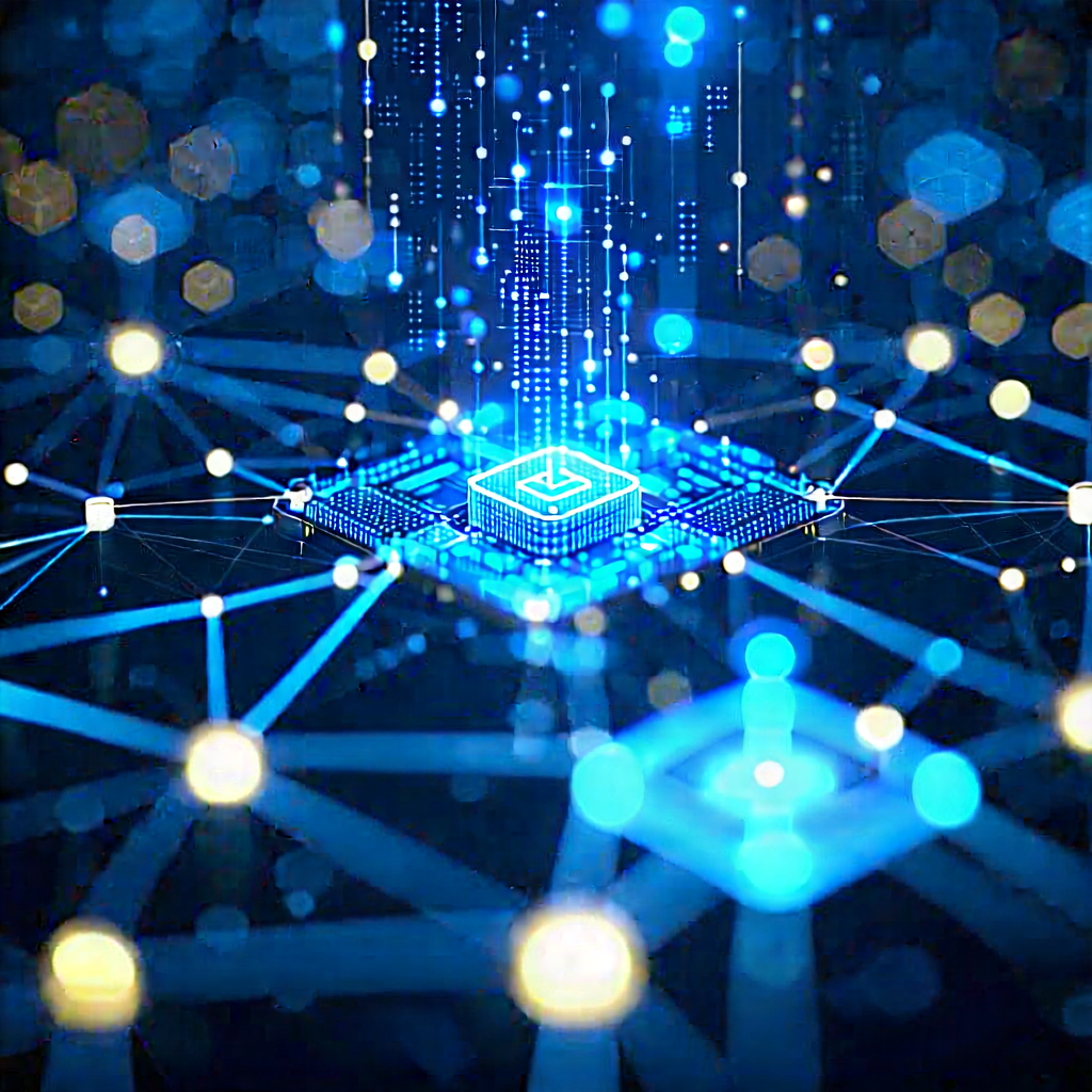 Tech Diagram Style: Blockchain Network Visualization With Image, There