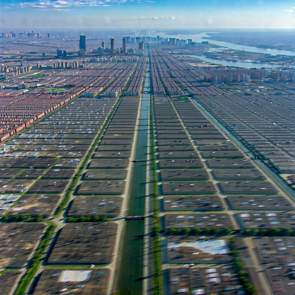 Urban Landscape Photography: Aerial view of urban renewal area