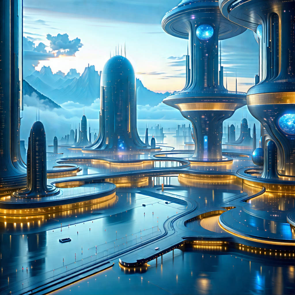Tech Drone Photography: Futuristic Digital Workspace With Futuristic Scene,