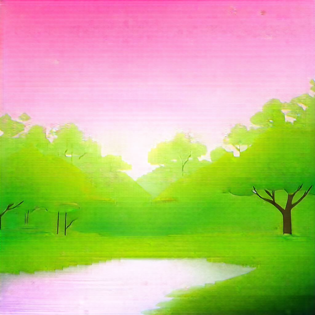 Nature Acrylic Painting: Cherry Blossoms In Natural Setting With Image, There