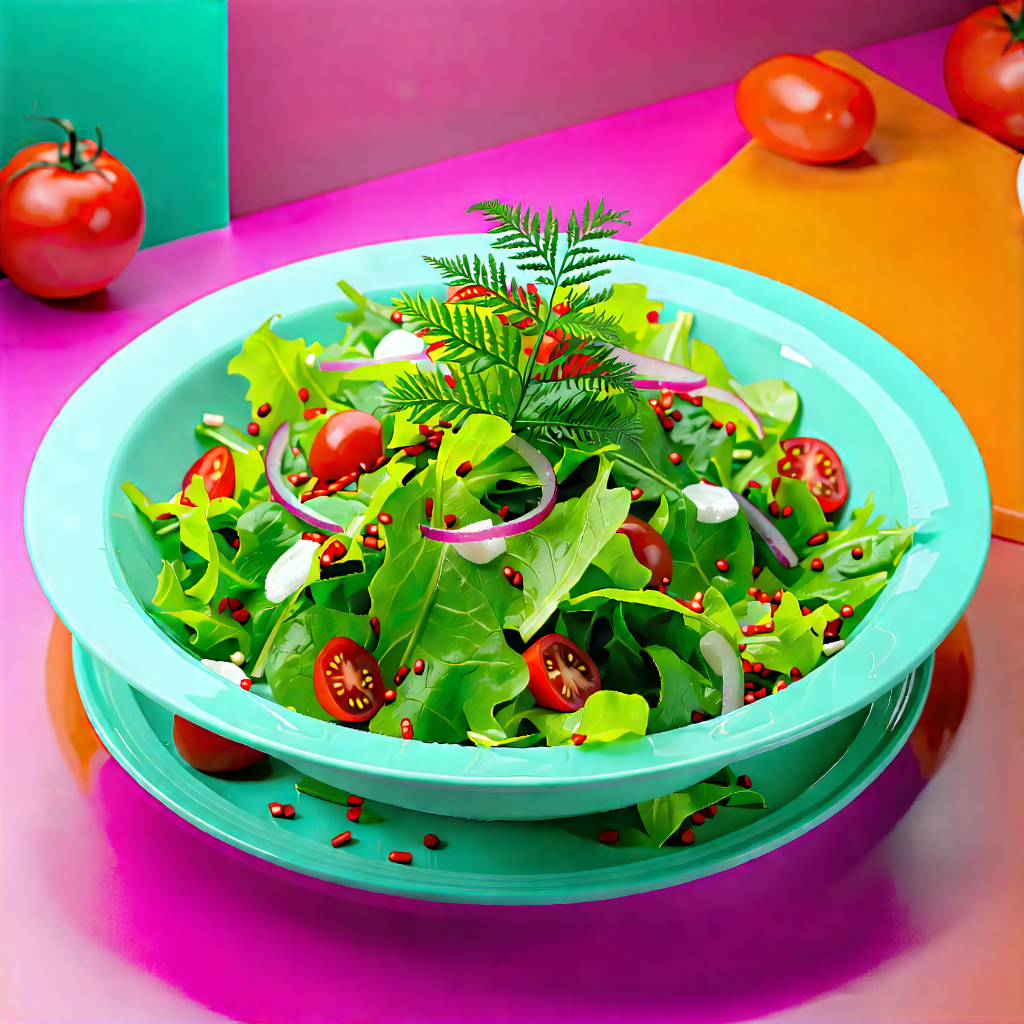 Lifestyle Octane Render: Fresh salad prepared with vibrant colors