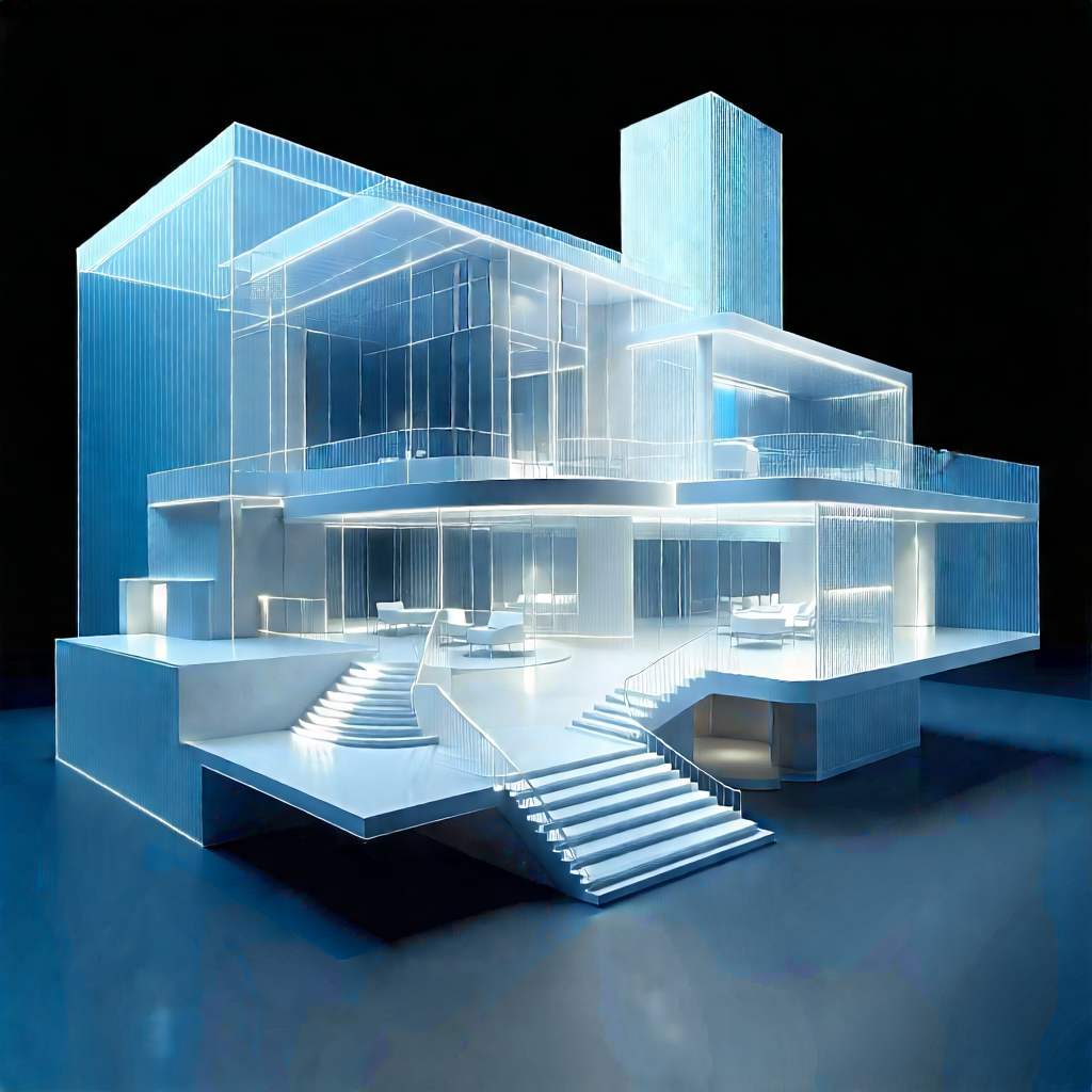 Tech Architectural Photography: Innovative Medical Technology Design With Blue White