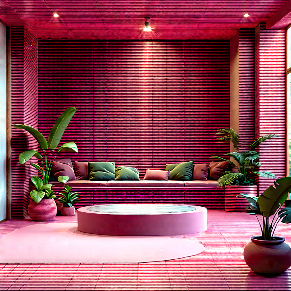 Lifestyle Editorial Photography: Reading Nook With Plants And Natural Elements With Large, Pink