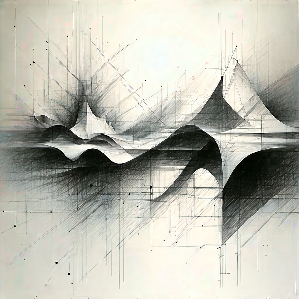 Abstract Pencil Sketch: Expansion captured in abstract form