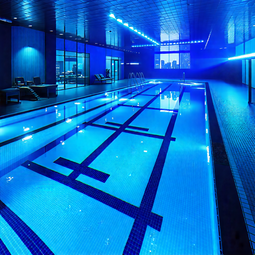 Lifestyle Aerial Photography: Swimming in home gym