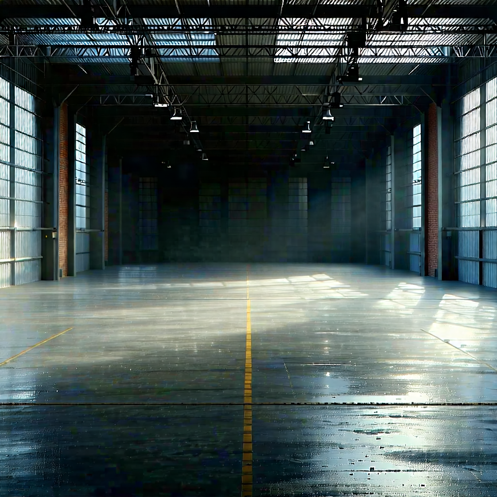 Urban Macro Photography: Converted Warehouse With Dramatic (lighting:1.36) With Large, Empty