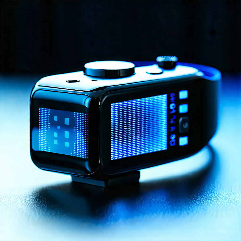 Tech Editorial Photography: Innovative Wearable (device:1.26) Design With Small Electronic