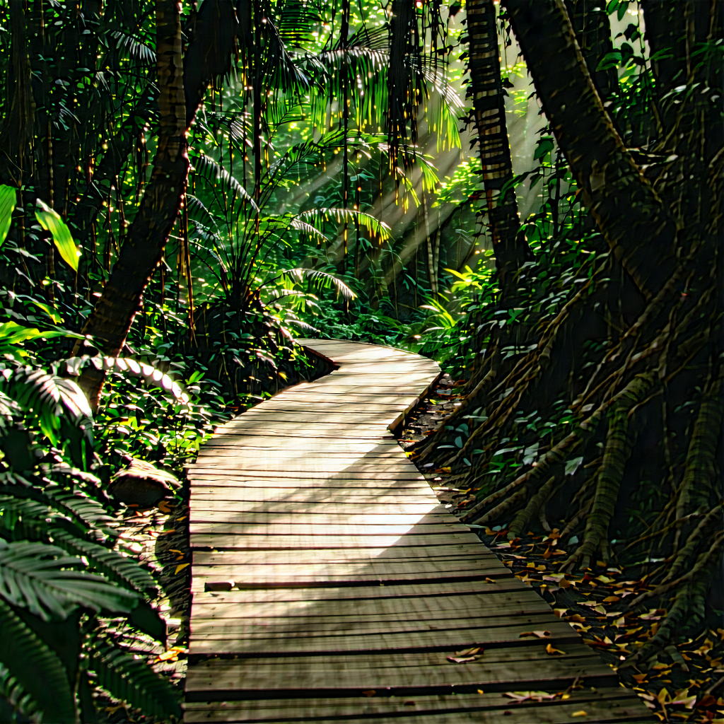 Nature Commercial Photography: Path through tropical jungle