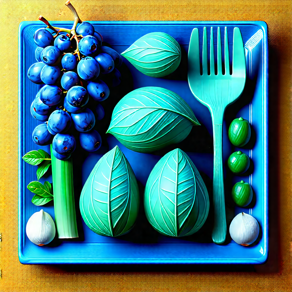 Lifestyle Low Poly: Healthy Meal Prepared With Fresh Ingredients With Blue Plate