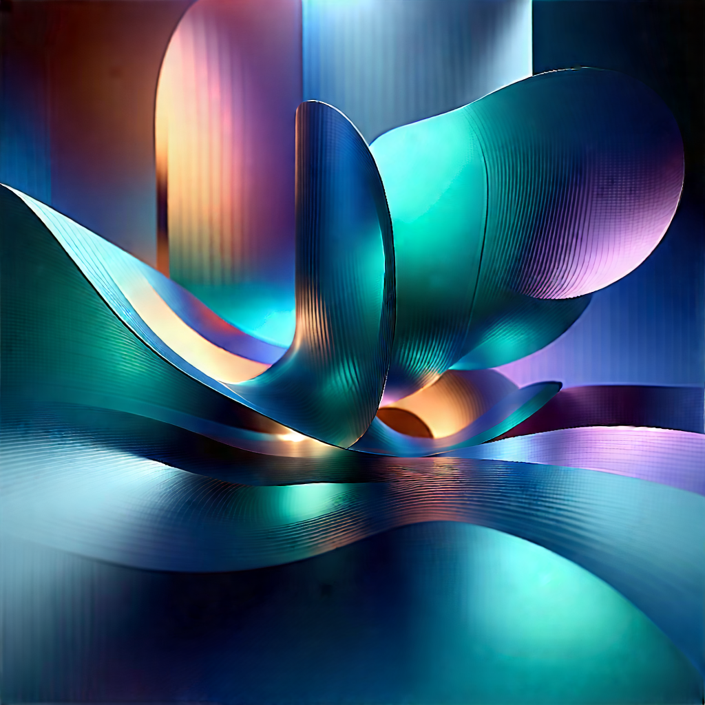 Abstract 3d Render: Kinetic Energy Captured In Abstract Form With Colorful Abstract