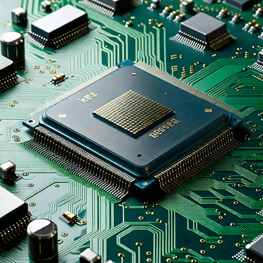 Tech Acrylic Painting: Close-up of microprocessor
