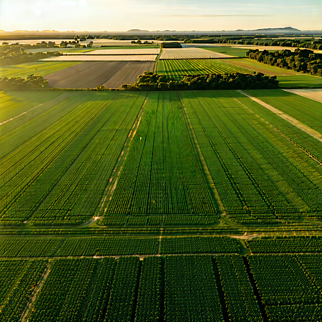 Nature Cinema 4d: Aerial View Of Agricultural Fields With Large, Lush