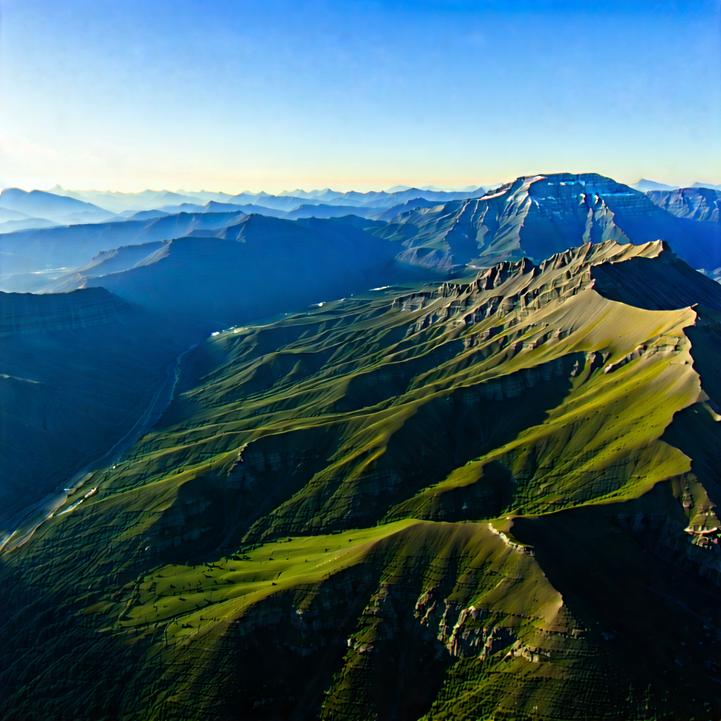 Nature Long Exposure Photography: Aerial View Of Mountain Range With Large Mountain