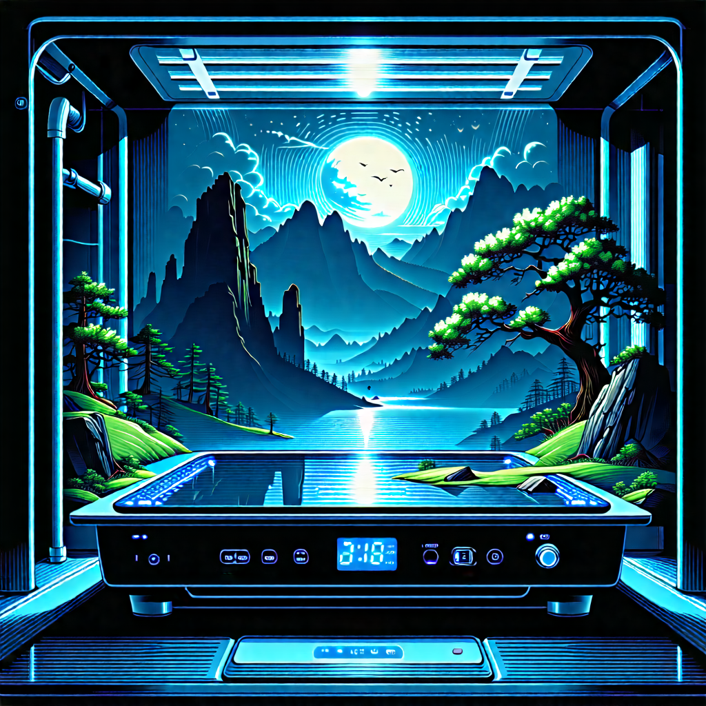 Tech Linocut Print: Innovative Smart Appliance Design With Image, There