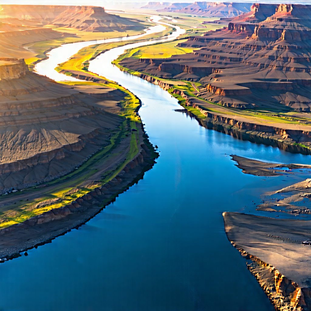 Nature Stock Photography: Aerial View Of Winding River With Beautiful River