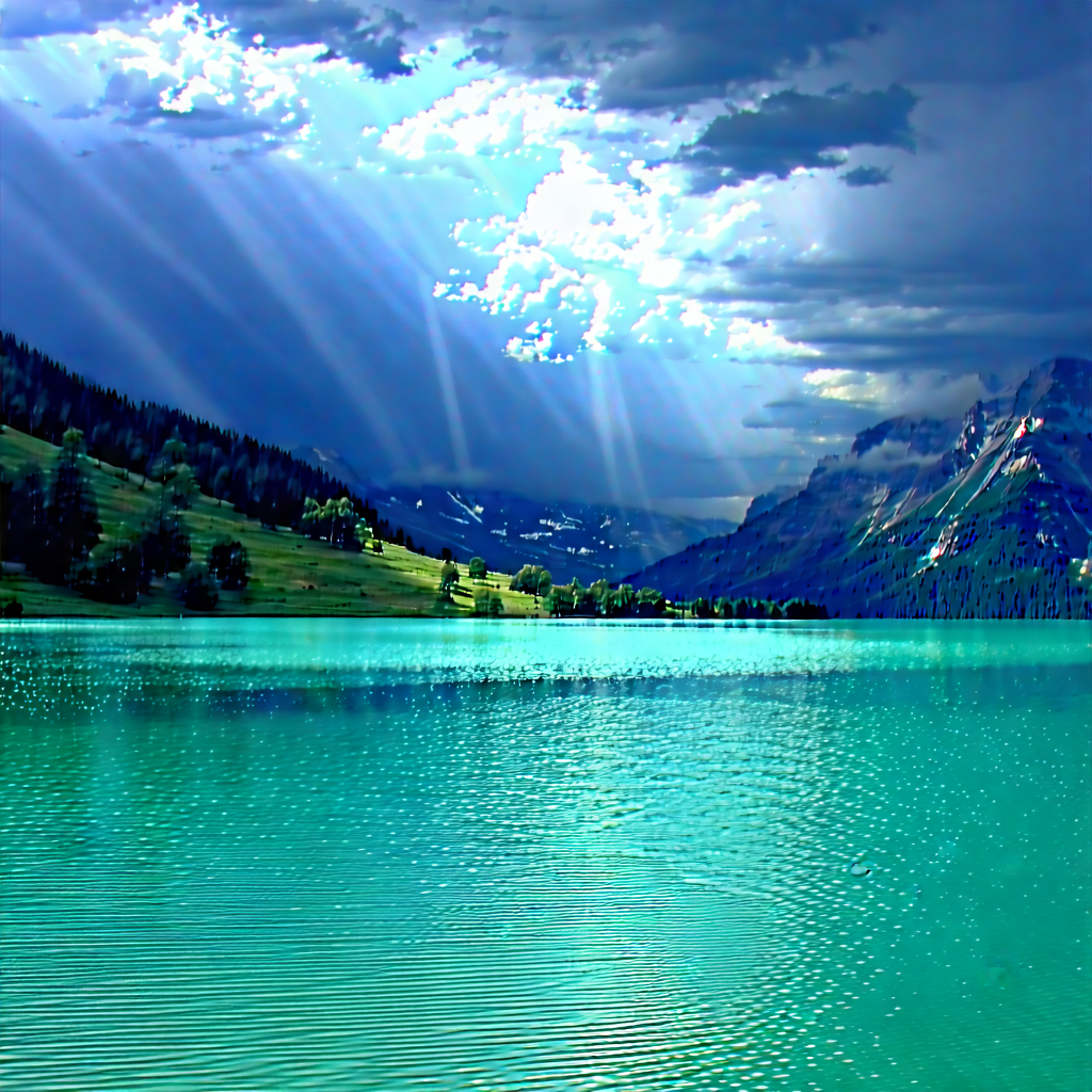 Nature Architectural Photography: Storm clouds over alpine lake